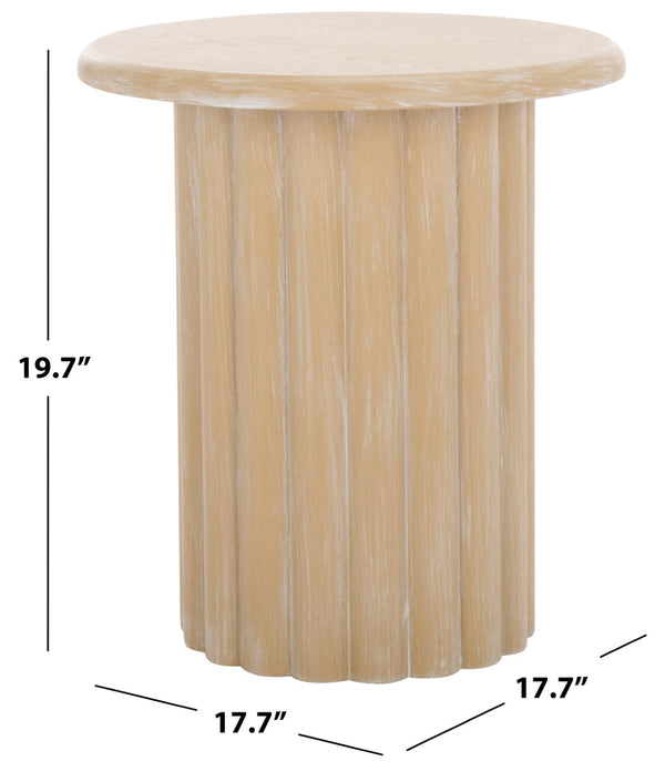 Safavieh Monka Round End Table – Modern Minimalist Mdf Table Perfect For Small Spaces And Stylish Decor Bleached White 2 ACC2304C