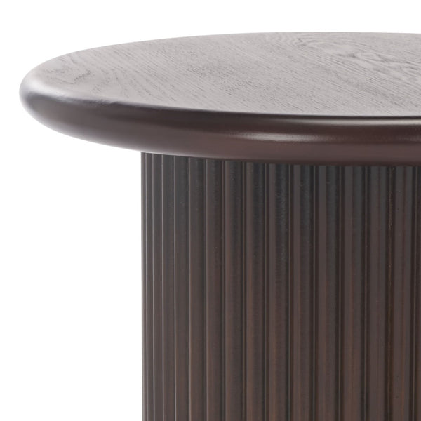 Safavieh Agami Round Accent Table - Dark Brown Wood Elegance For Stylish Living Spaces & Rustic Charm Dark Brown Wood Acc2305a