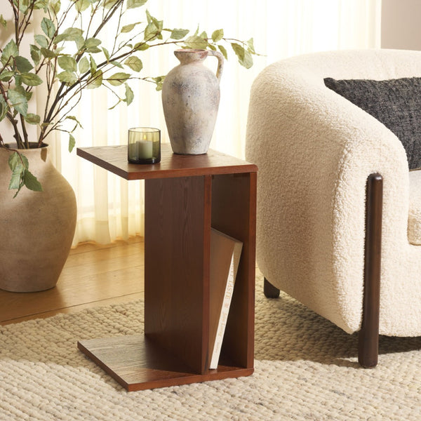 Safavieh Aeon End Table - Elevate Your Space With Sophisticated Elegance And Timeless Wooden Craftsmanship Walnut Wood Acc2306a
