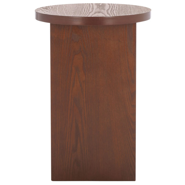 Safavieh Barashi Round End Table - Timeless Accent Piece With Compact Design For Living Room Or Bedroom Use Confirmed Walnut ACC2307A