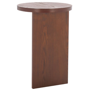 Safavieh Barashi Round End Table - Timeless Accent Piece With Compact Design For Living Room Or Bedroom Use Confirmed Walnut ACC2307A