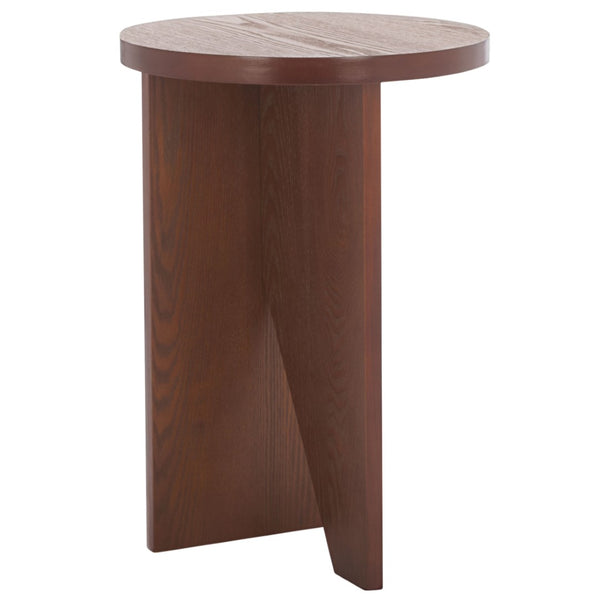 Safavieh Barashi Round End Table - Timeless Accent Piece With Compact Design For Living Room Or Bedroom Use Confirmed Walnut ACC2307A