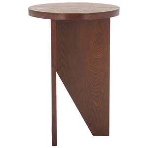 Safavieh Barashi Round End Table - Timeless Accent Piece With Compact Design For Living Room Or Bedroom Use Confirmed Walnut ACC2307A