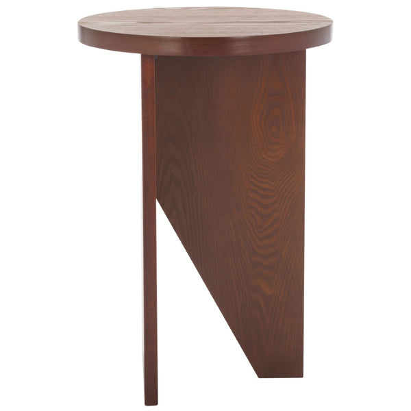 Safavieh Barashi Round End Table - Timeless Accent Piece With Compact Design For Living Room Or Bedroom Use Confirmed Walnut ACC2307A