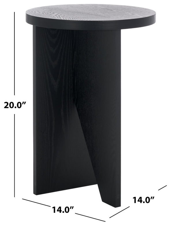 Safavieh Barashi Round End Table - Timeless Accent Piece With Compact Design For Living Room Or Bedroom Use Black ACC2307B