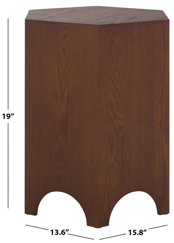 Safavieh Barahan End Table – Stylish Accent Piece For Modern Living Rooms, Compact Design, And Durable Finish Confirmed Walnut ACC2309B