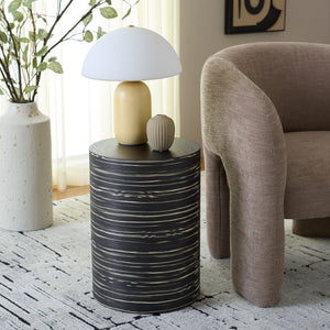 Safavieh Bahan Round End Table - Sleek Black Handcrafted Accent For Small Spaces & Modern Decor Solutions ACC2311A