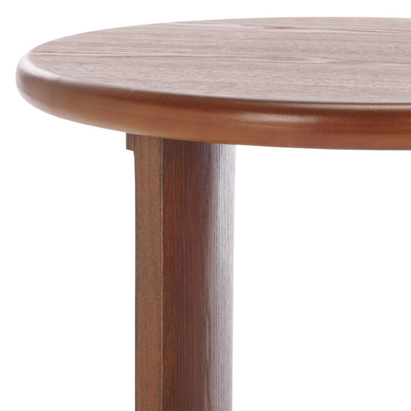 Safavieh Alanka Round End Table – Elevate Your Living Space With Stylish Design And Sturdy Craftsmanship Walnut Wood Acc2314a