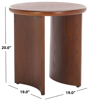 Safavieh Alanka Round End Table – Elevate Your Living Space With Stylish Design And Sturdy Craftsmanship Walnut Wood Acc2314a
