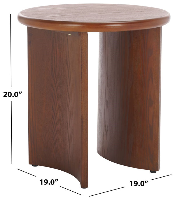 Safavieh Alanka Round End Table – Elevate Your Living Space With Stylish Design And Sturdy Craftsmanship Walnut Wood Acc2314a