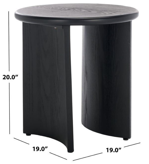 Safavieh Alanka Round End Table – Elevate Your Living Space With Stylish Design And Sturdy Craftsmanship Black Wood Acc2314b