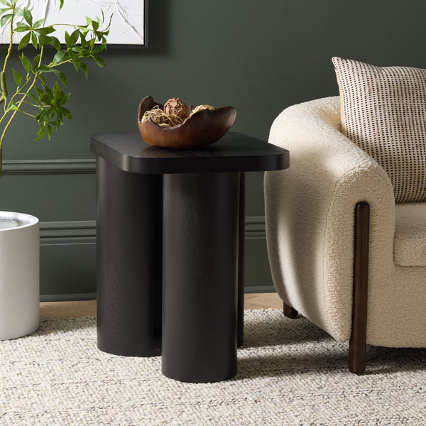 Safavieh Ahani End Table – Exquisite Wood Design With Rustic Charm For Stylish Home Decor And Durability Black Wood Acc2315b