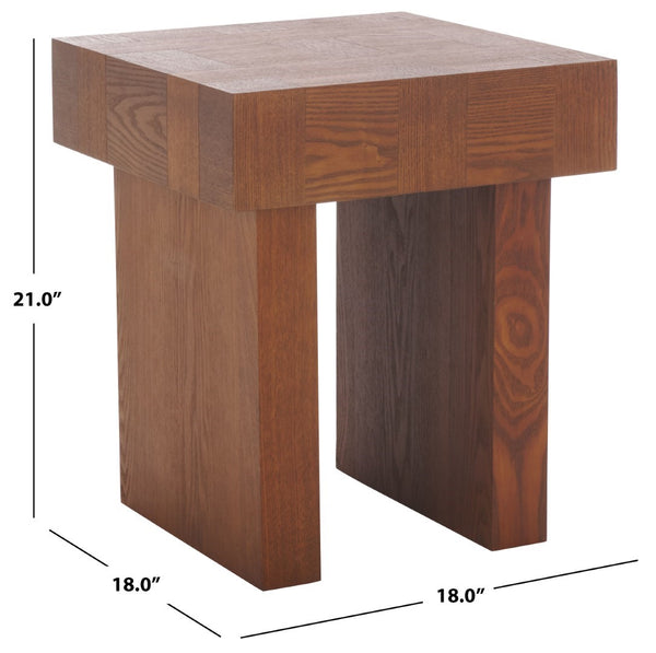 Safavieh Famoni End Table - Elegant Wood Design For Every Room, Perfect Blend Of Style And Functionality Walnut Wood Acc2321b