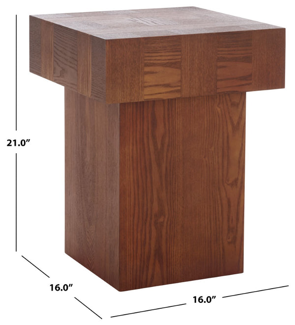 Safavieh Hamona End Table - Timeless Rustic Charm For Living Rooms, Bedrooms, And Accent Spaces Walnut ACC2322B