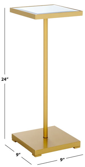 Safavieh Paku Square Side Table - Elegant Gold & Mirror Design, Stylish Metal Frame For Luxurious Living Spaces Gold ,Mirror Metal Acc2324a