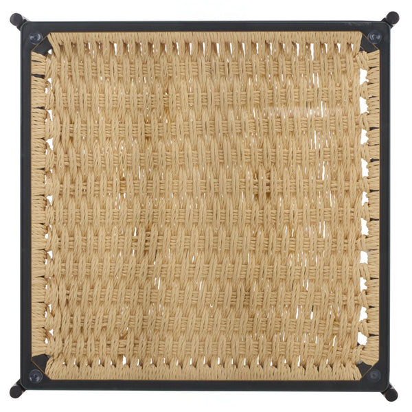 Safavieh Omaka 1 Shelf End Table - Stylish Natural & Black Design With Clear Glass, Perfect For Any Space! Natural ,Black Metal Acc2325a