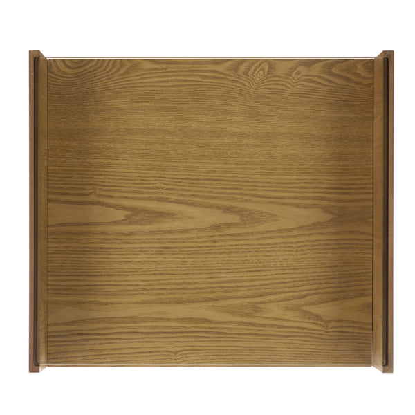 Acres Accent Table With Tempered Glass Top And Natural Wood Frame — Rustic Modern Compact Accent Piece