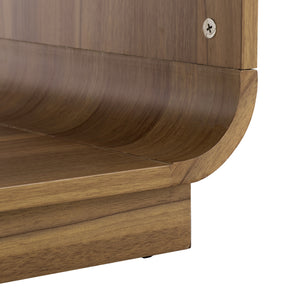 Acres Accent Table With Tempered Glass Top And Natural Wood Frame — Rustic Modern Compact Accent Piece