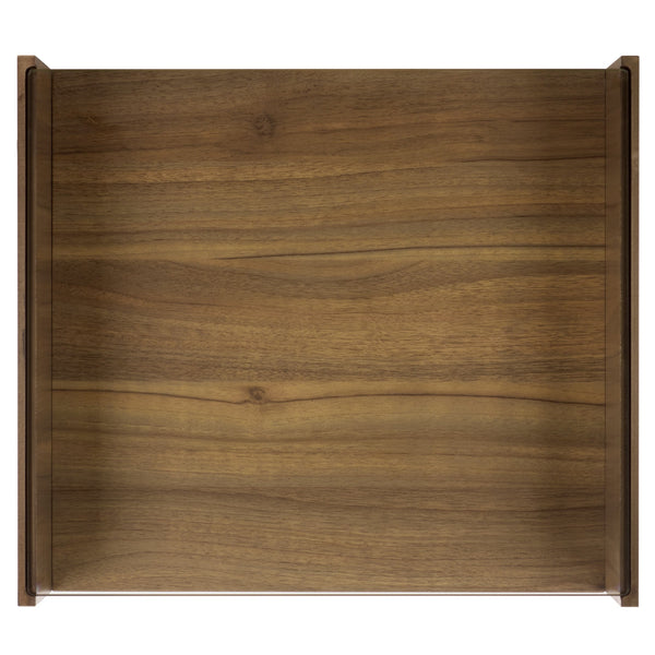 Acres Accent Table With Tempered Glass Top And Natural Wood Frame — Rustic Modern Compact Accent Piece
