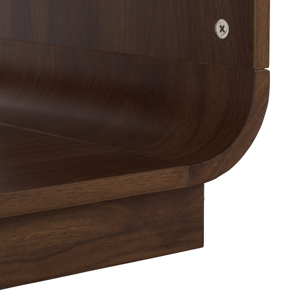 Acres Accent Table With Tempered Glass Top And Natural Wood Frame — Rustic Modern Compact Accent Piece