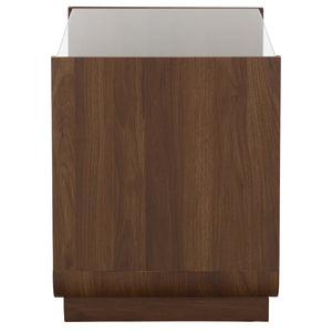 Acres Accent Table With Tempered Glass Top And Natural Wood Frame — Rustic Modern Compact Accent Piece