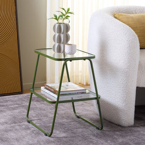 Safavieh Zunia Modern Two-Tier Accent Table - Sleek Design For Stylish Storage, Decor, And Living Room Use Green ACC2330B