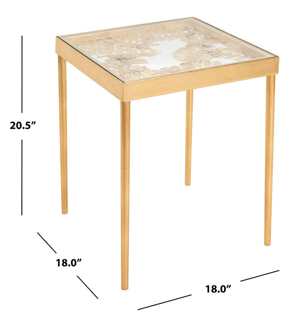 Safavieh Leilani Artisan Palm Leaf Side Table With Glass Top - Elegant Accent For Living Rooms & Bedrooms ACC2500A