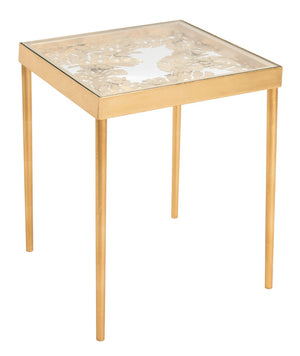 Safavieh Leilani Artisan Palm Leaf Side Table With Glass Top - Elegant Accent For Living Rooms & Bedrooms ACC2500A