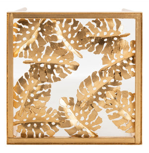 Safavieh Leilani Artisan Palm Leaf Side Table With Glass Top - Elegant Accent For Living Rooms & Bedrooms ACC2500A