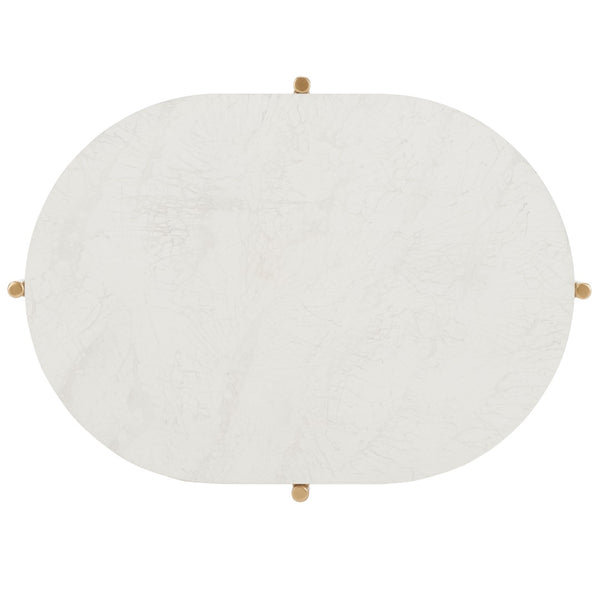 Safavieh Dove End Table - Chic Double-Tier Oval Design With Faux Marble Top & Gold Frame For Stylish Living ACC2501A