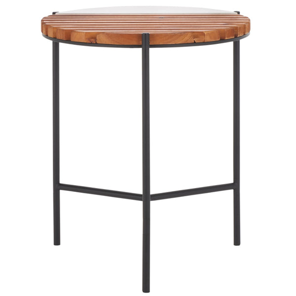 Safavieh Dallas End Table - Modern Asymmetric Slatted Wood Design With Faux Marble Top For Stylish Spaces ACC2502A
