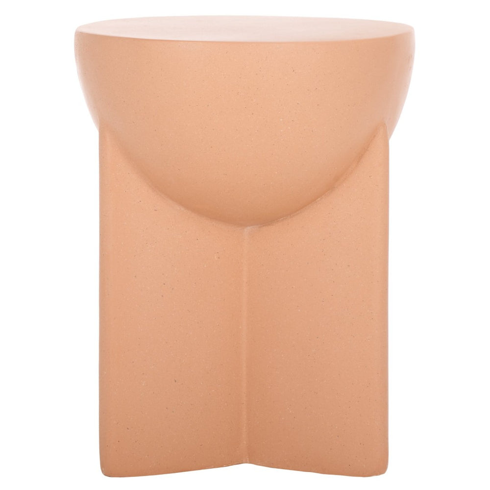 Safavieh Vidette Accent Table - Sculptural Drum-Shaped Design, Versatile Side Table For Modern Interiors Terracotta ACC2800C