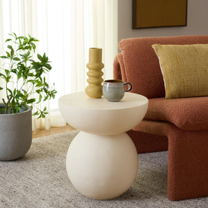 Safavieh Ailani Accent Table - Sculptural Design With Eye-catching Curves For Chic Living Room Appeal White Magnesium Oxide Acc2802a