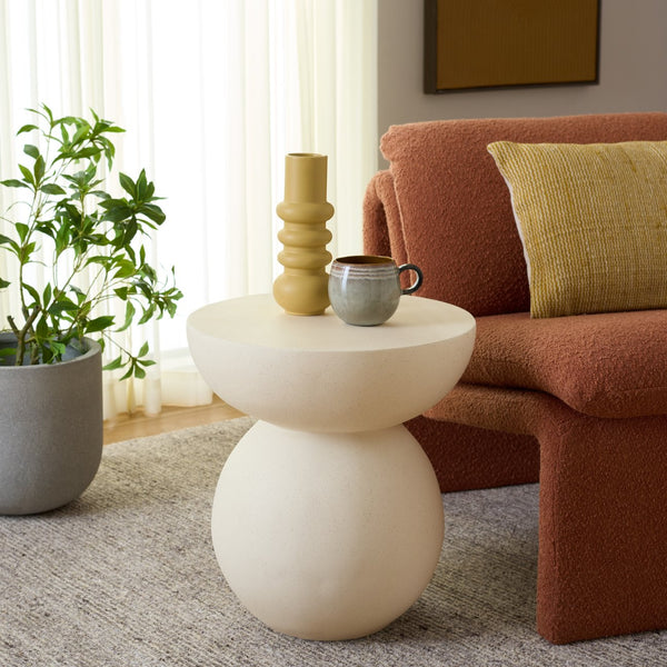 Safavieh Ailani Accent Table - Sculptural Design With Eye-catching Curves For Chic Living Room Appeal White Magnesium Oxide Acc2802a