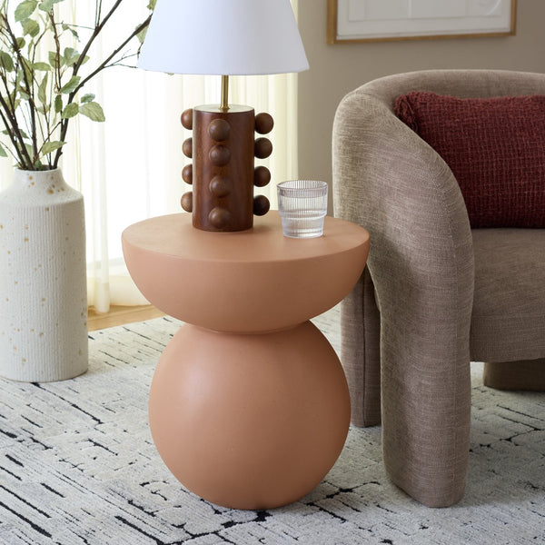 Safavieh Ailani Accent Table - Sculptural Design With Eye-catching Curves For Chic Living Room Appeal Terracotta Magnesium Oxide Acc2802c