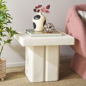 Safavieh Oaklyn Square Accent Table - Modern Pedestal Design With Textured Finish For Versatile Home Decor White ACC2803A
