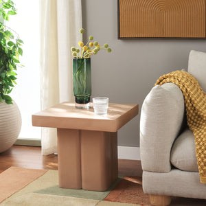 Safavieh Oaklyn Modern Accent Table – Stylish Pedestal Design With Textured Finish For Any Room Decor Terracotta Magnesium Oxide Acc2803c