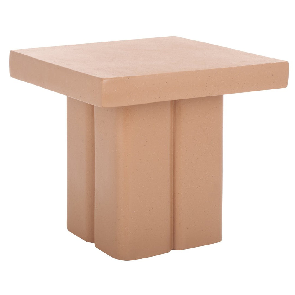 Safavieh Oaklyn Square Accent Table - Modern Pedestal Design With Textured Finish For Versatile Home Decor Terracotta ACC2803C