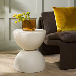 Safavieh Austyn Hourglass Accent Table - Elegant Curved Design For Stylish Home Decor & Functional Charm White Magnesium Oxide Acc2804a