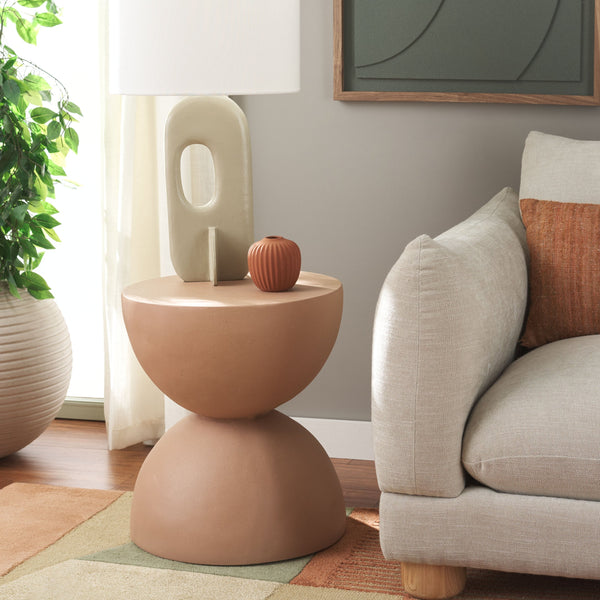 Safavieh Austyn Hourglass Accent Table - Elegant Curved Design For Stylish Home Decor & Functional Charm Terracotta Magnesium Oxide Acc2804c