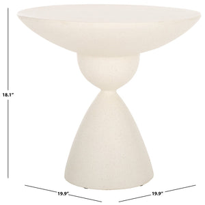 Safavieh Atley Sculptural Accent Table - Elegant Drum Design With Hourglass Base For Contemporary Spaces White ACC2815A