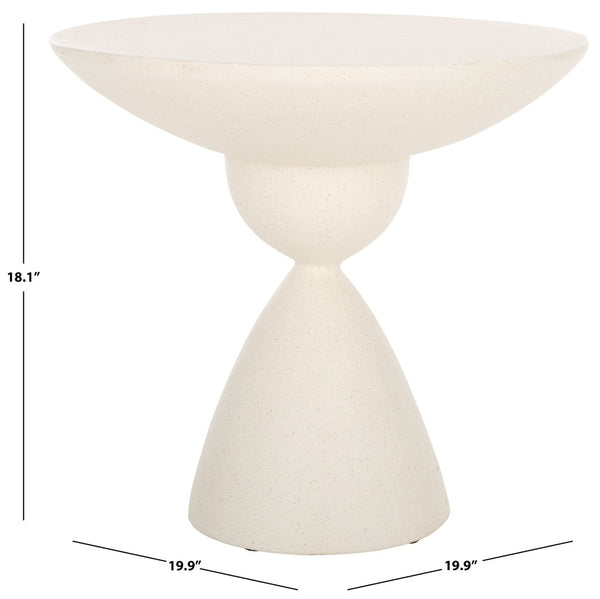 Safavieh Atley Sculptural Accent Table - Elegant Drum Design With Hourglass Base For Contemporary Spaces White ACC2815A