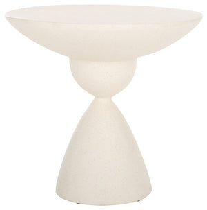Safavieh Atley Sculptural Accent Table - Elegant Drum Design With Hourglass Base For Contemporary Spaces White ACC2815A