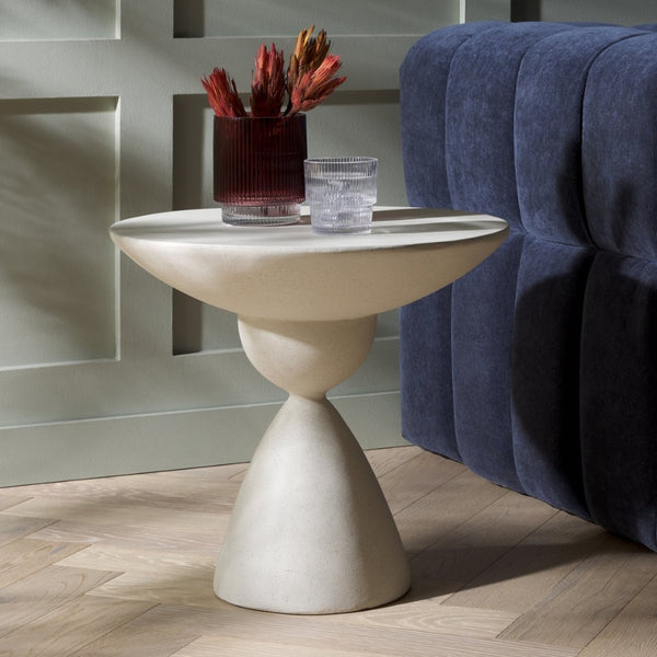 Safavieh Atley Sculptural Accent Table - Elegant Drum Design With Hourglass Base For Contemporary Spaces White ACC2815A