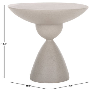 Safavieh Atley Sculptural Accent Table - Elegant Drum Design With Hourglass Base For Contemporary Spaces Grey ACC2815B