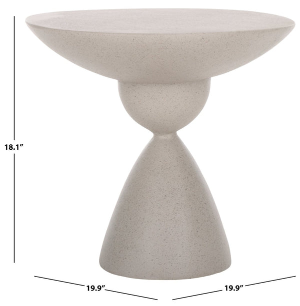Safavieh Atley Sculptural Accent Table - Elegant Drum Design With Hourglass Base For Contemporary Spaces Grey ACC2815B