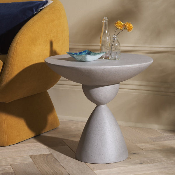 Safavieh Atley Sculptural Accent Table - Elegant Drum Design With Hourglass Base For Contemporary Spaces Grey ACC2815B
