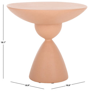 Safavieh Atley Sculptural Accent Table - Elegant Drum Design With Hourglass Base For Contemporary Spaces Terracotta ACC2815C