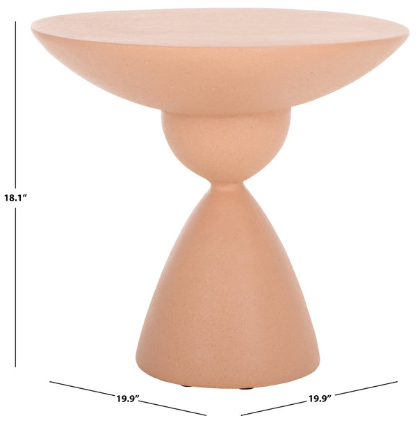 Safavieh Atley Sculptural Accent Table - Elegant Drum Design With Hourglass Base For Contemporary Spaces Terracotta ACC2815C