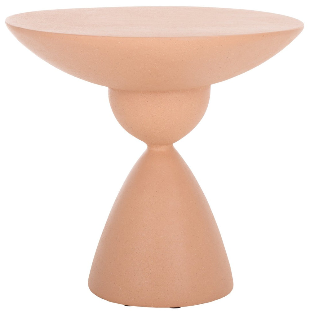 Safavieh Atley Sculptural Accent Table - Elegant Drum Design With Hourglass Base For Contemporary Spaces Terracotta ACC2815C